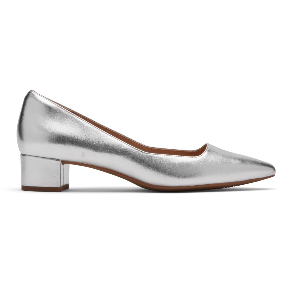 Rockport Total Motion Gracie Heel - Womens Pumps - Silver - NZ (XHI-096724)